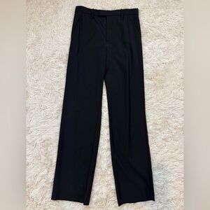 Gucci Uniform Black wool Pants Trousers raw hem size 40 pocket zip straight leg